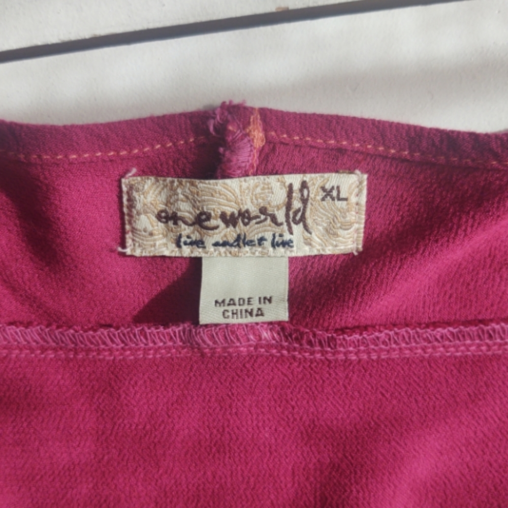 One World casual loose fit drop shoulder top XL - Picture 3 of 5